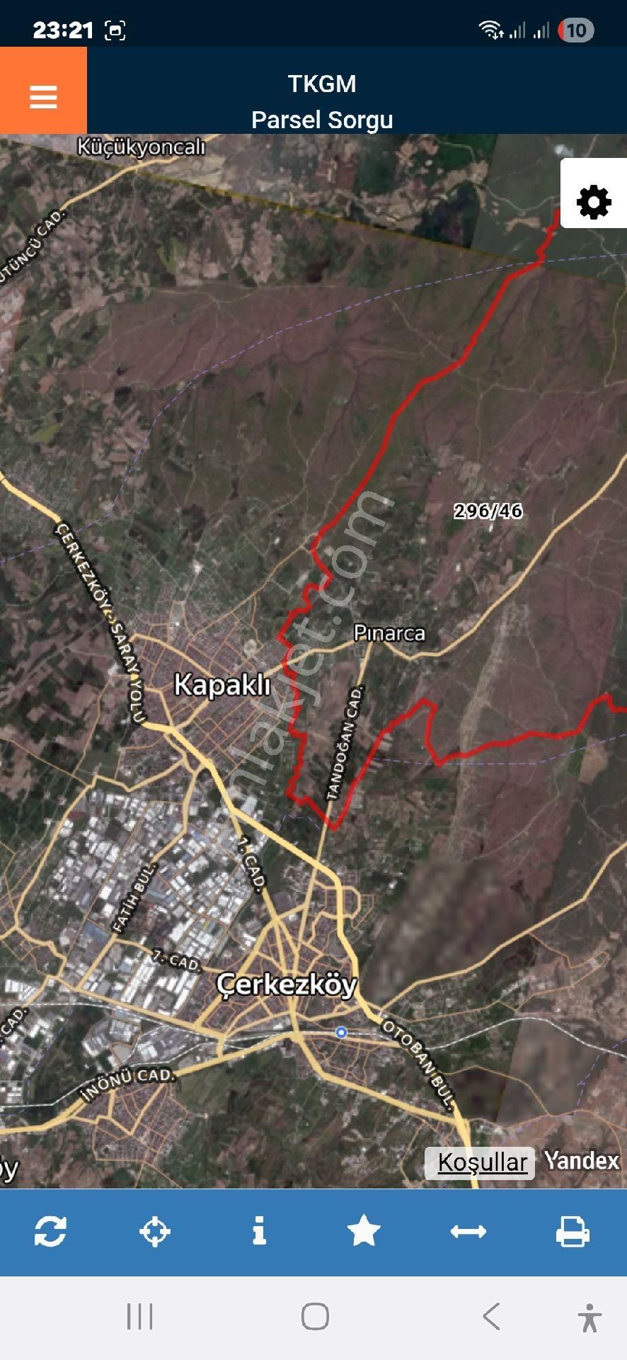 Tekirdağ Kapaklı Pınarça Mh Satılık 570 Metre Hisse