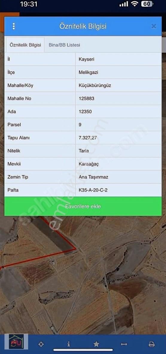 Küçükbürüngüzde 7.327 M2 Satılık Yatırımlık Tarla