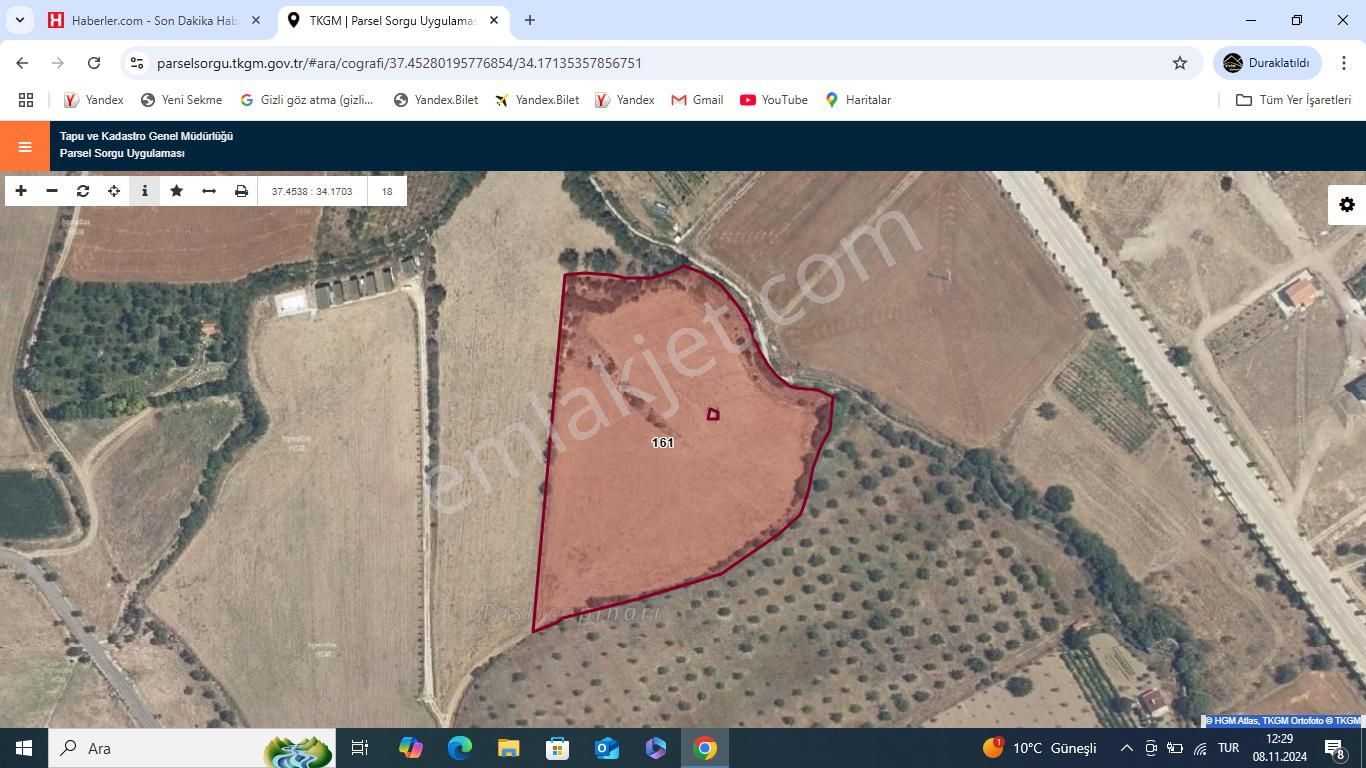 Halkapınar Da Satılık Baraj Manzaralı 42 Evlek Tarla