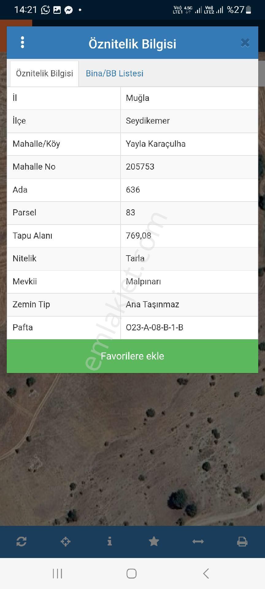 Yayla Karaçulha Malpınarında Satılık Tek Tapu 769 M2 Parsel