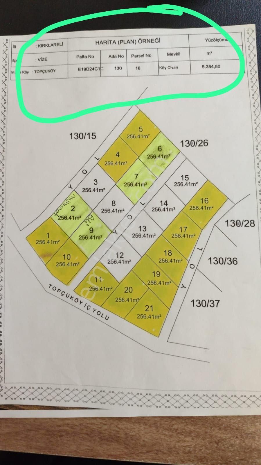 Kırklareli Vize 256 M2 Satılık Arsalar