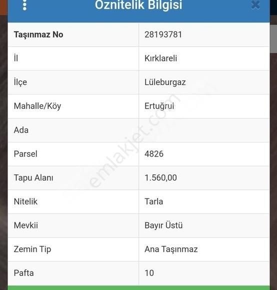Fırsat.....ertuğrul'da Düz Zemin Üzerine Tek Tapu 1560m2....