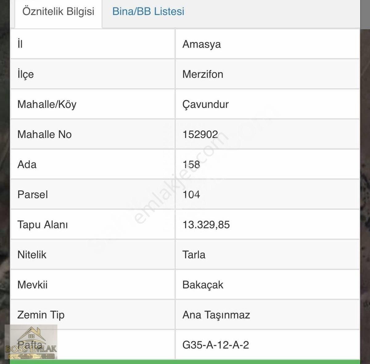 Boss Emlqktan Satılık Tarla