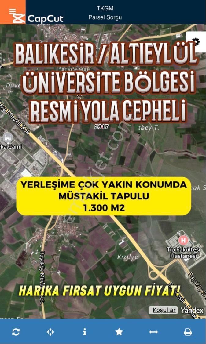 🏡 Balıkesir Altıeylül Üniversite Bölgesi Ova Manzaralı Fırsat Arazi🌿