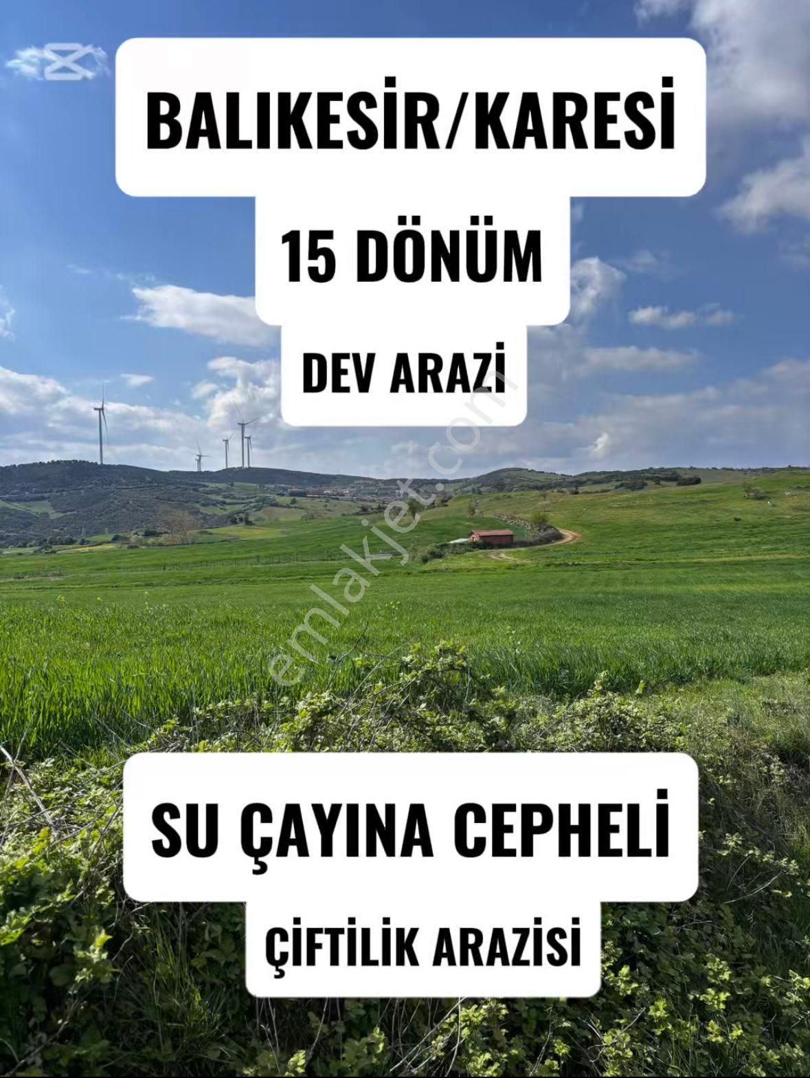 🏡 Balıkesir Karesi Yenice İskender’de 15 Dönüm Tatlı Suya Cepheli Müstakil Arazi!!
