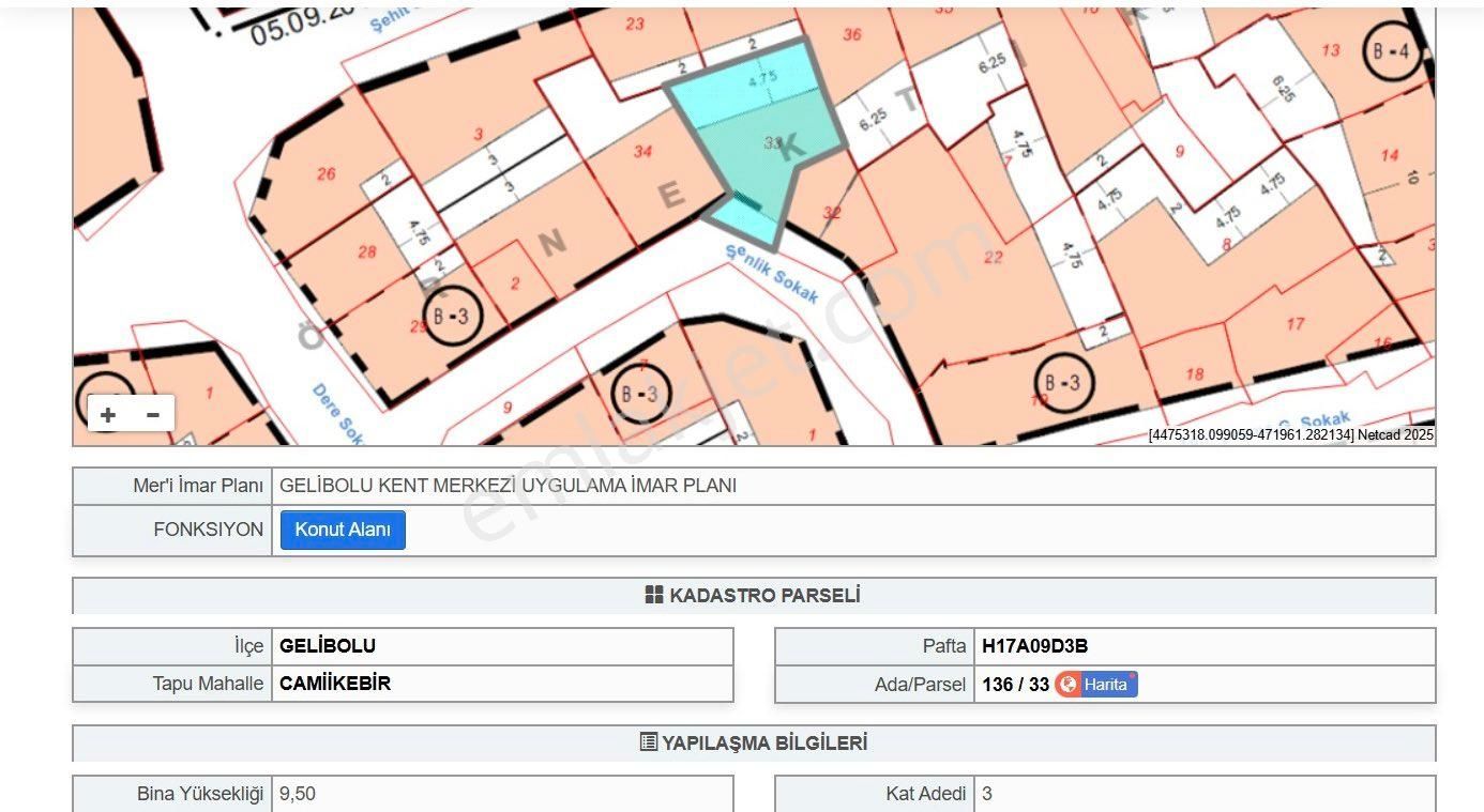 Gelibolu Merkez’de Sahibinden Satılık Arsa