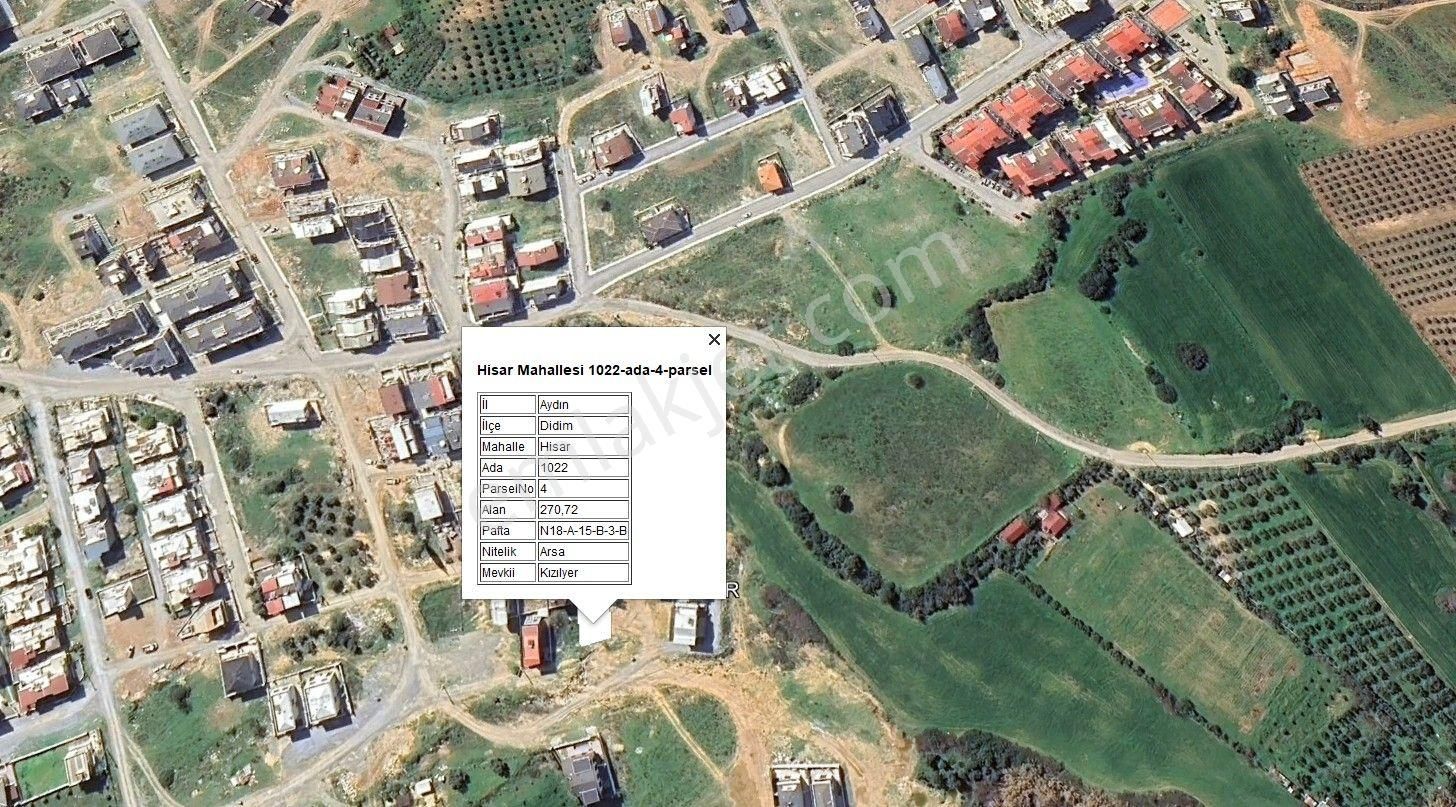 Didim Hisar Mahallesinde Satılık İkiz Villalık 270 M2 Arsa