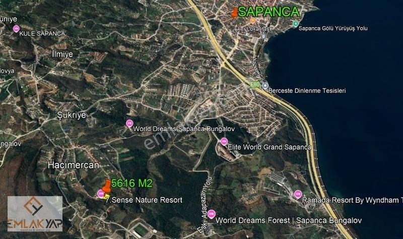 Emlakyap Tan Sapanca Hacımercanda Lüks Araç Takaslı Satılık Arsa