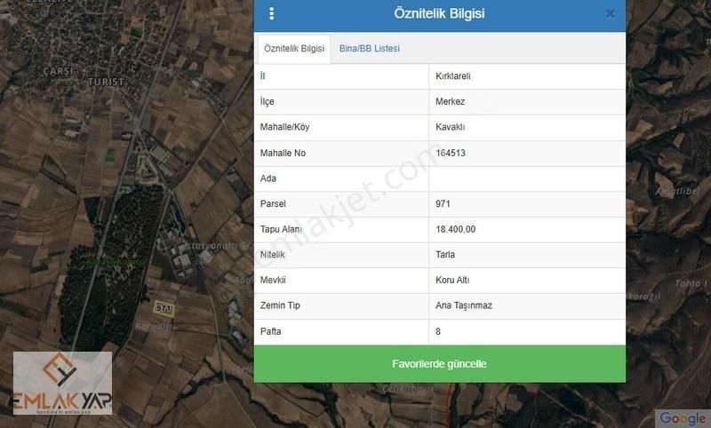 Kavaklı'da Osb Sanayi İmar Bölgesinde 18.400m2 Yatırımlık Tarla