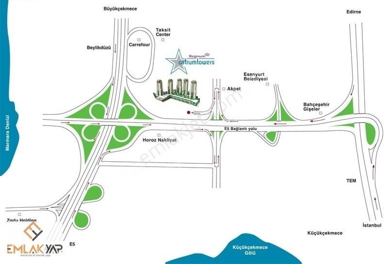 Emlakyap'tan Regnum Astrum Towers 1+1 Satılık Lüks Daire