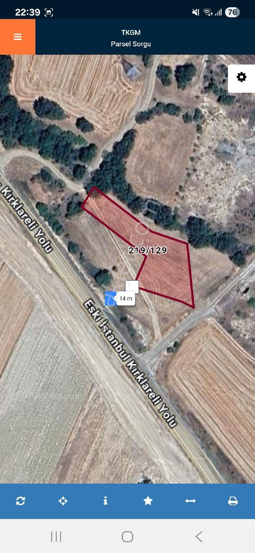 Kırklareli Pınarhisar İstanbul Yoluna 14 Metre Mesafede 1855 M2 Tarla