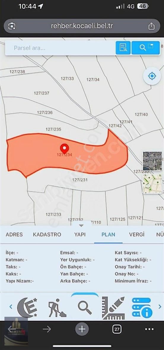 Kandıra Kaymazerikli 7.730 M2 Resmi Yollu Kısmi Göl Manzaralı