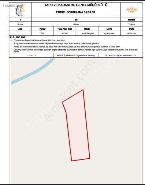Yolçatı'da Sahibinden Tek Tapu Yatırımlık/hobi Bahçelik Arazi