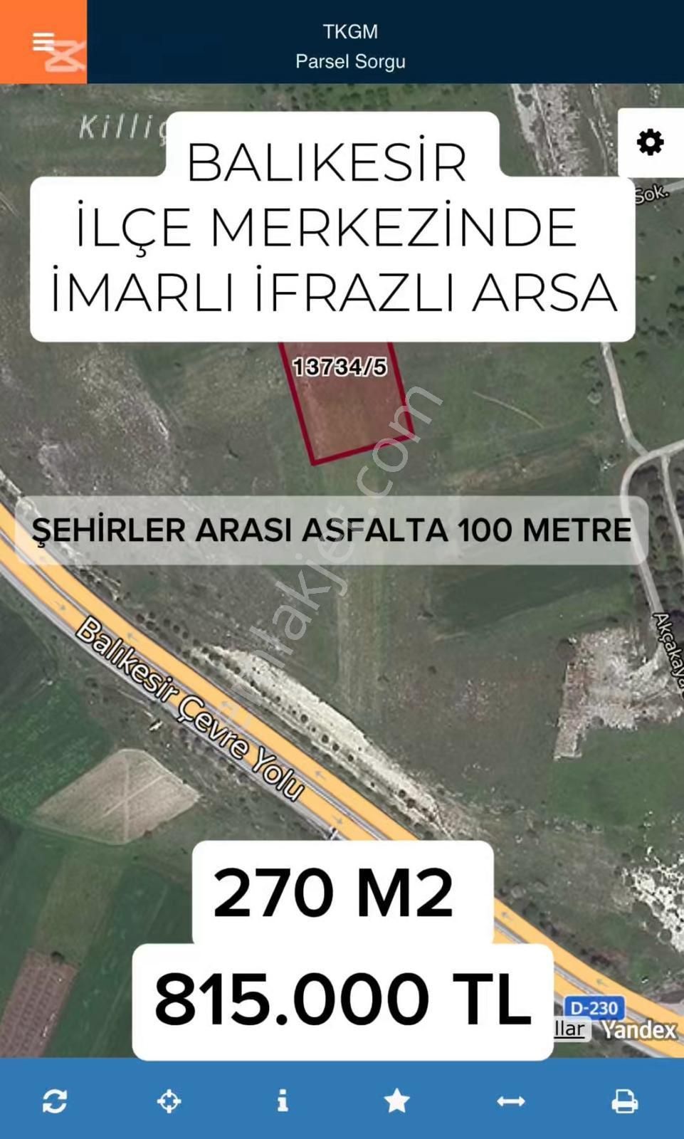 🏡*balcity’de Balıkesir Altıeylül’de İmarlı İfrazlı Arsa*