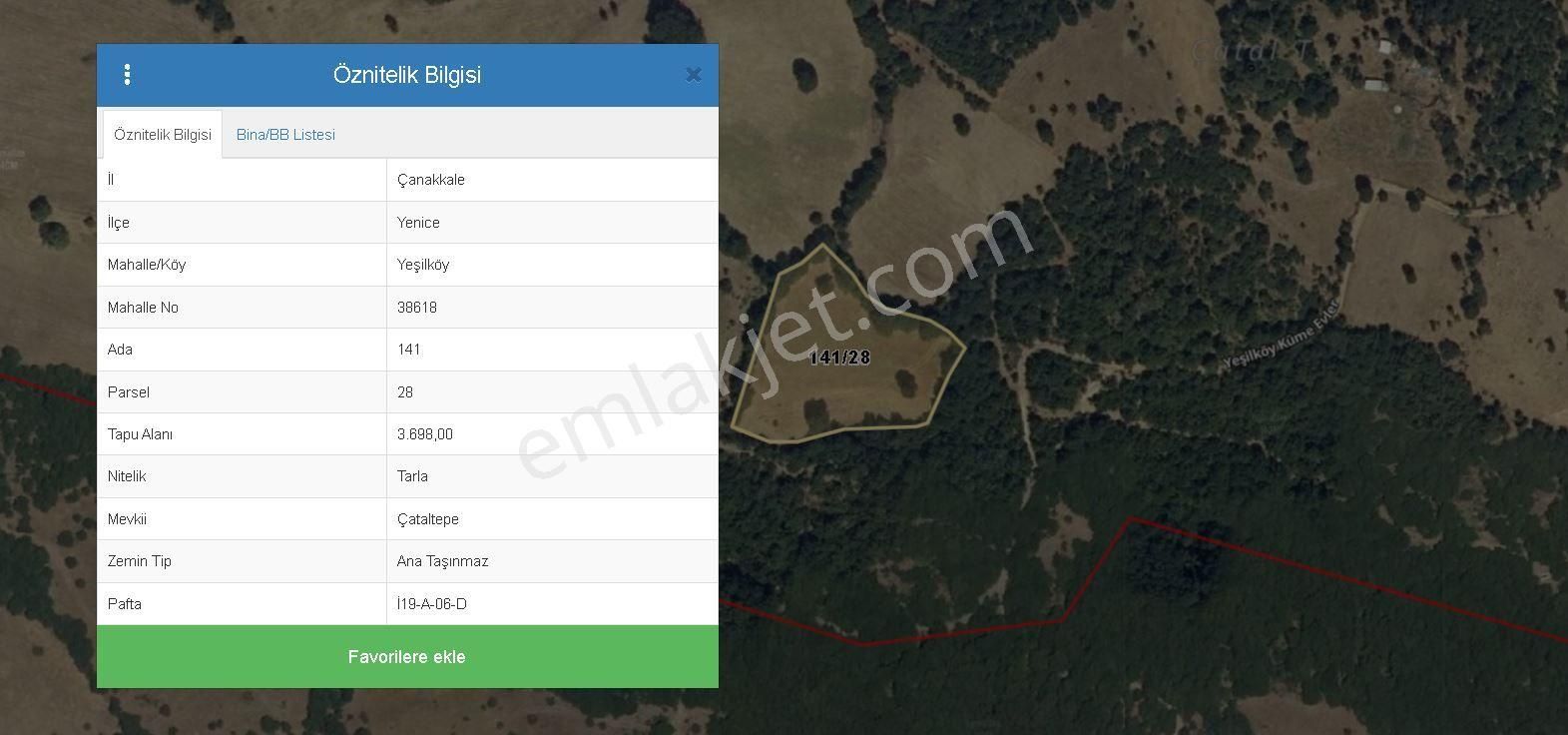 Çanakkale Yenice Yeşilköy De Satılık Arazi - Görsel 2