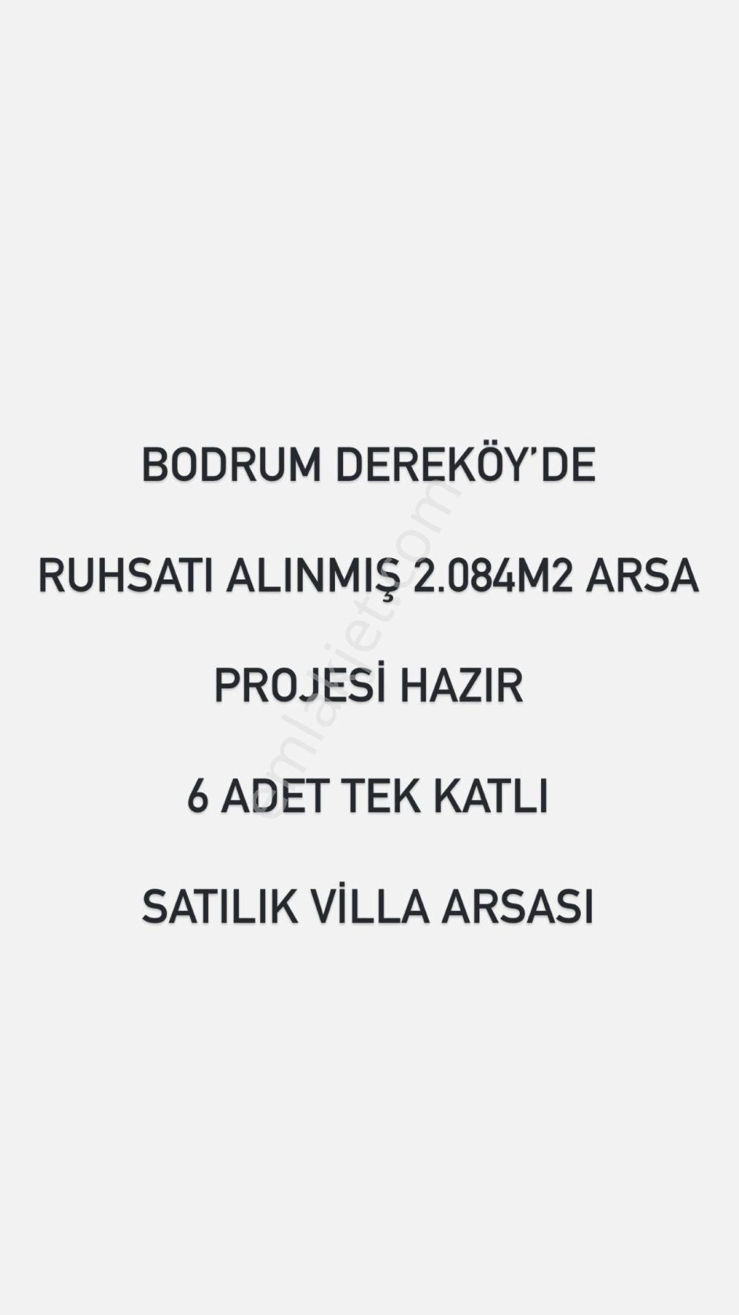 Bodrum Dereköyde Ruhsatlı Projesi Hazır Satılık Villa Arsası
