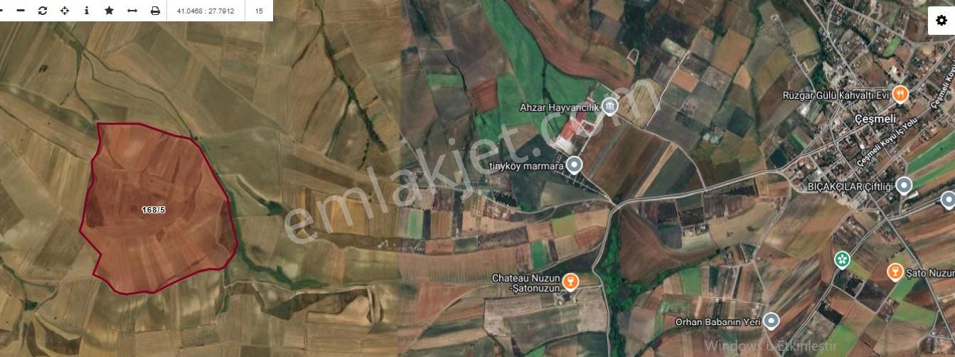 Tekirdağ Marmaraereğli Çeşmeli Mah Satılık Arsa , 360 M2 Yolu Var Hisseli
