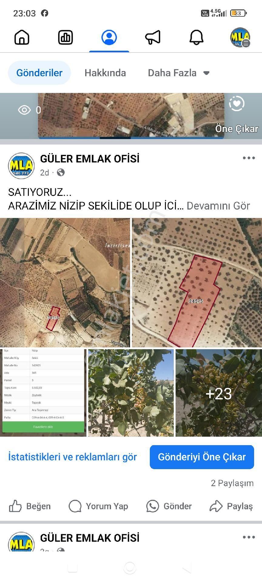 Nizip Sekilide 5.5 Dönüm Etti. Fıstık İki Başı Yol Eletirik Başında Şebeke Suyu Var