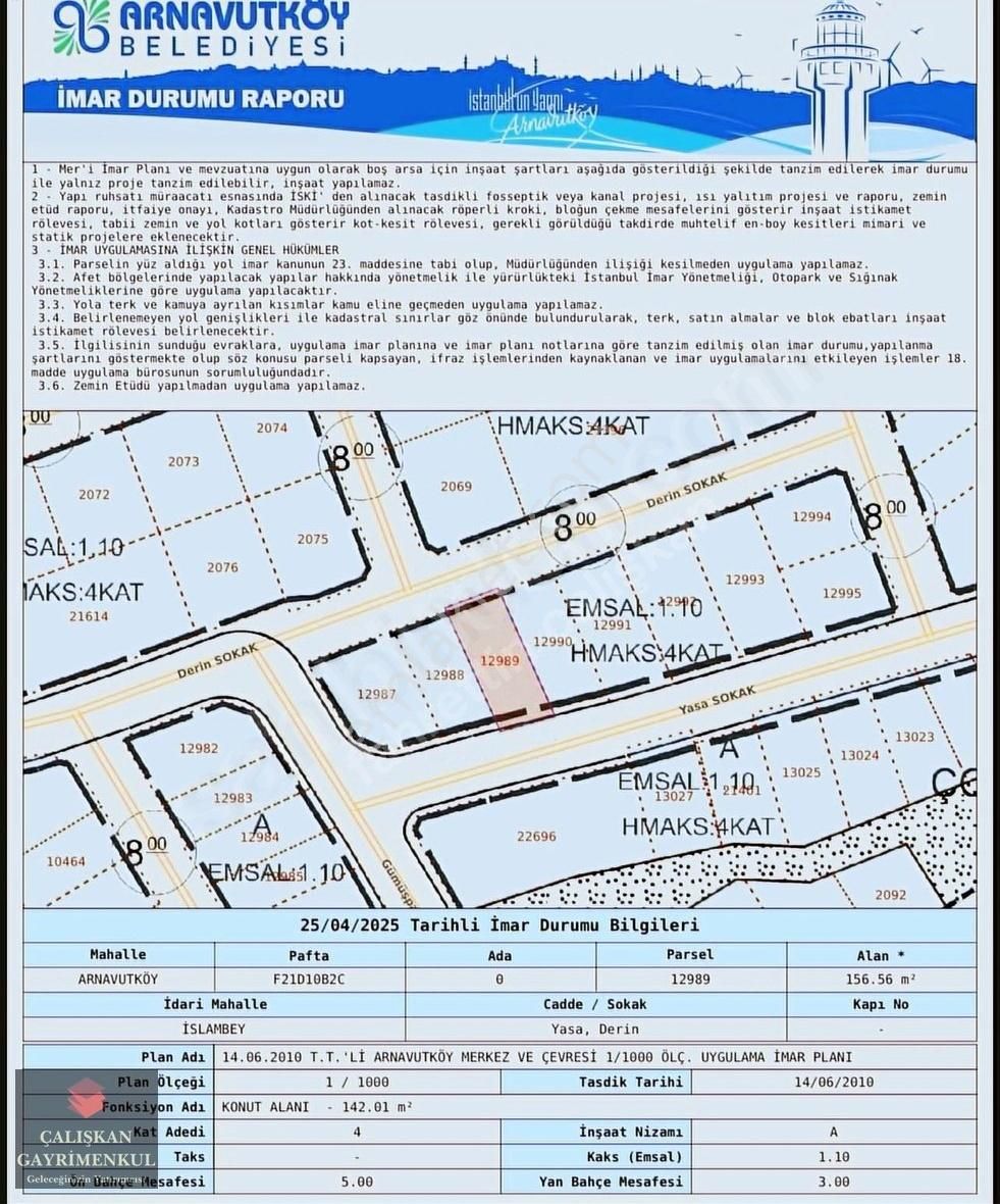 Çalışkan Gyo Dan İslambey De1.10 Emsal Fırsat Arsa