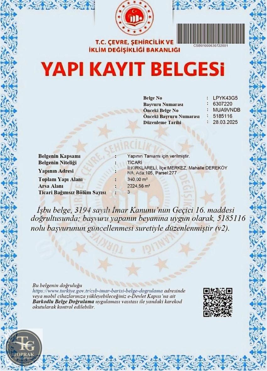Dereköy Duble Asfaltında " 2.224.54 M² " Yatırımlık "arsa" - Görsel 22