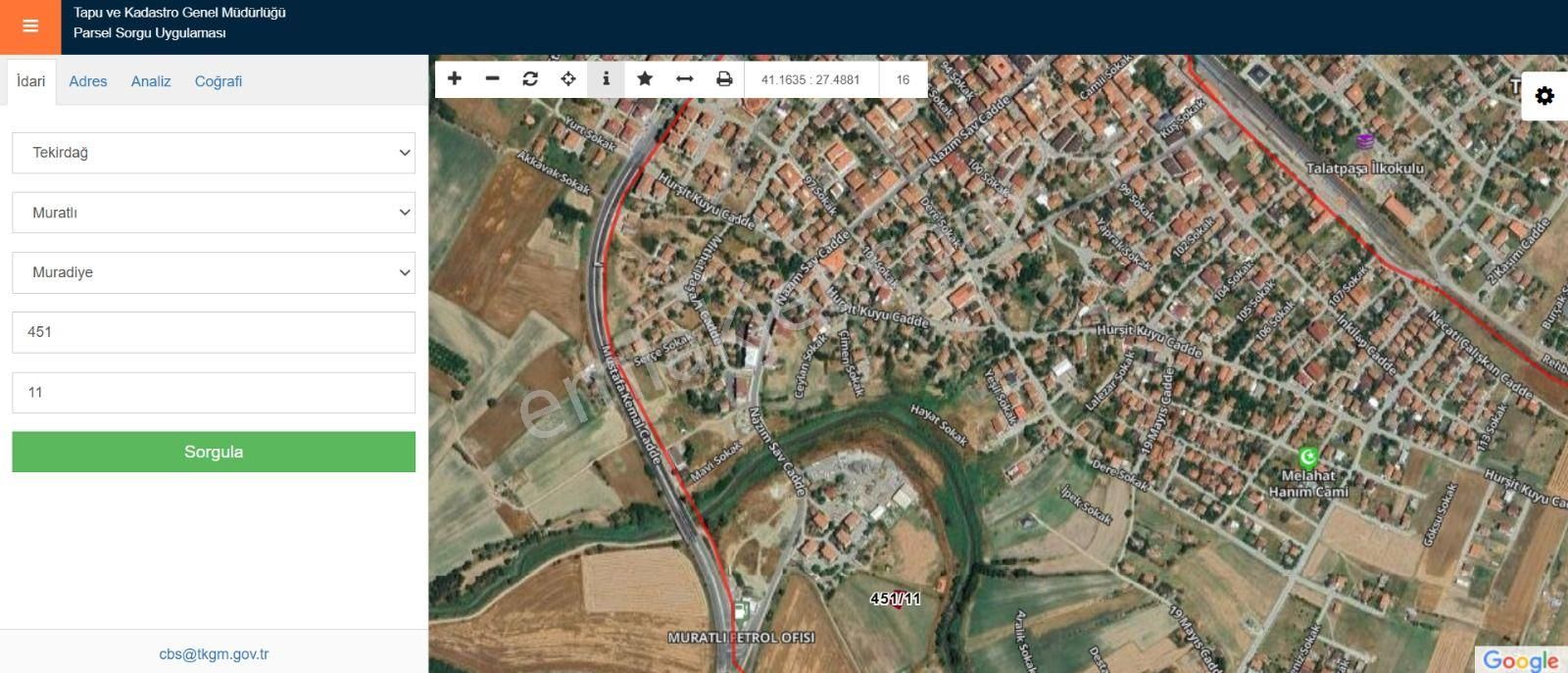 Tekirdağ Muradiye Mahallesi Fırsat 3 Kat İmarlı Arsa !!