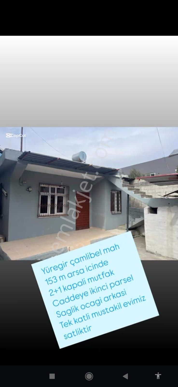 Hakem Emlak'tan Yüreğir Çamlıbel'de Tek Katlı Müstakil Satıık Ev