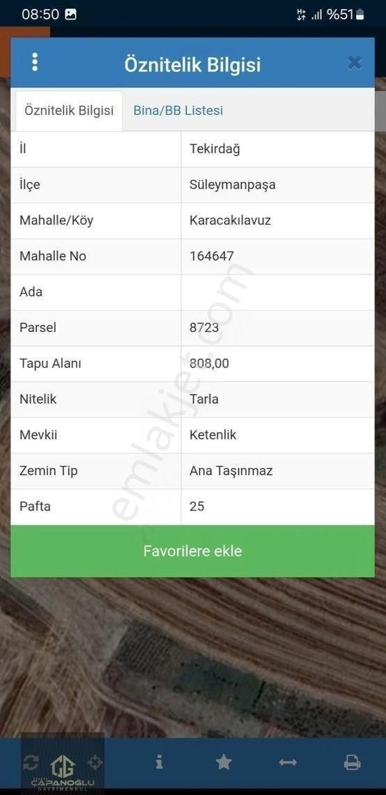 Karacakılavuzda Satılık Tarla