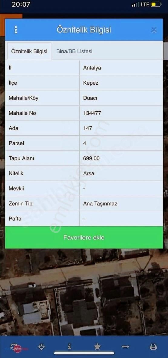 Kepez Duacıda Villa Parsel Arsa