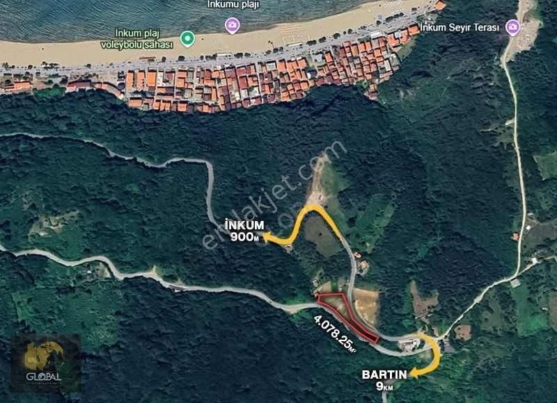 İnkum Tepesinde Deniz Manzaralı Satılık Arsa