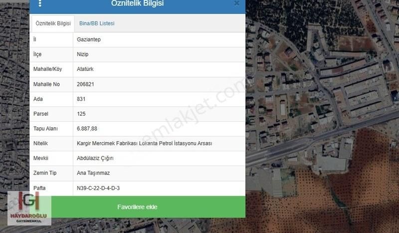Nizip Atatürk Mah'de Petrol Ruhsatlı 7.113 M² Satılık Arsa