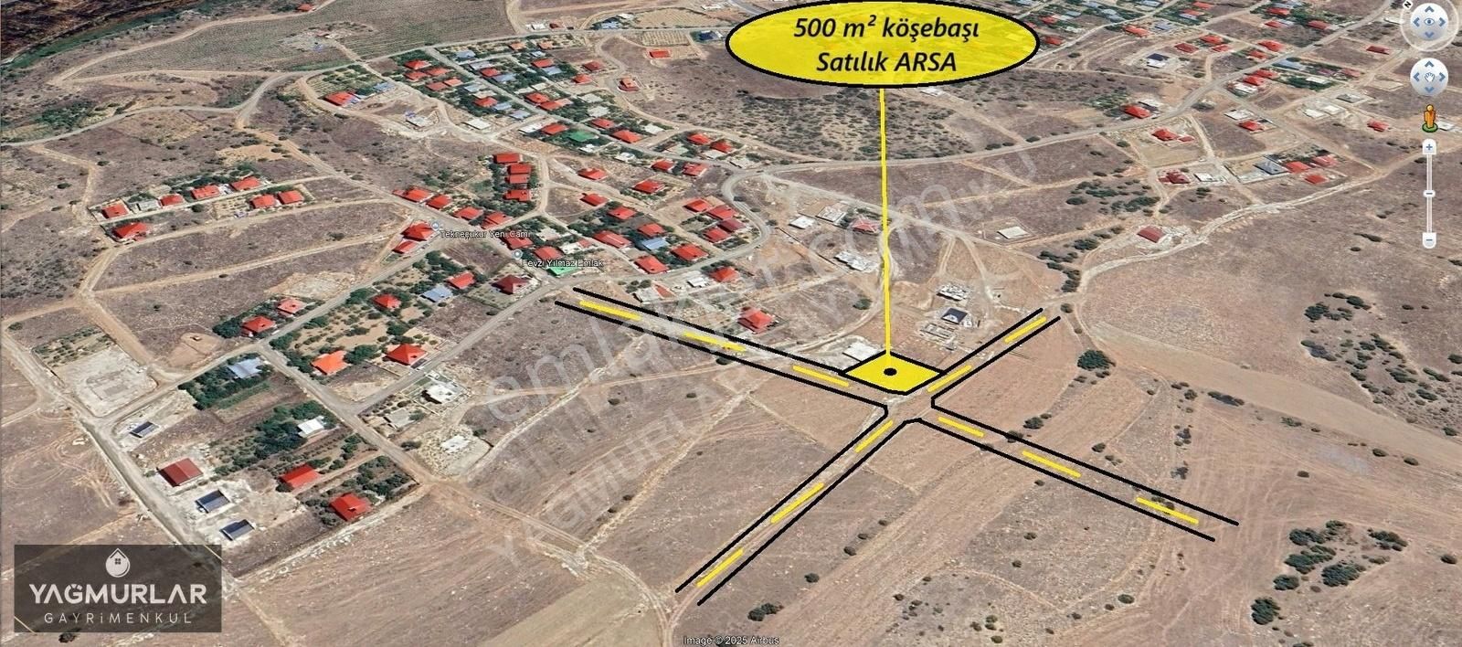 Yağmurlar'dan Tekneçukur'da Köşe Parsel 500 M² Satılık Düz Arazi