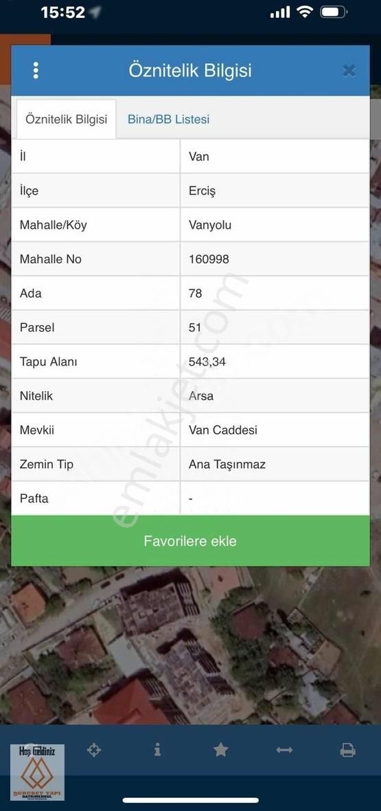 Erciş Yeni Diş Hastanesi Karşısında Müstakil Evli Arsa