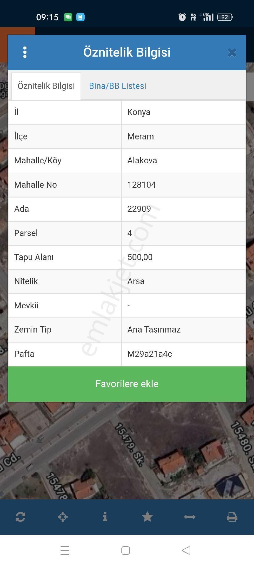 Meram Alakovada Satılık 500 Metrekare Arsa