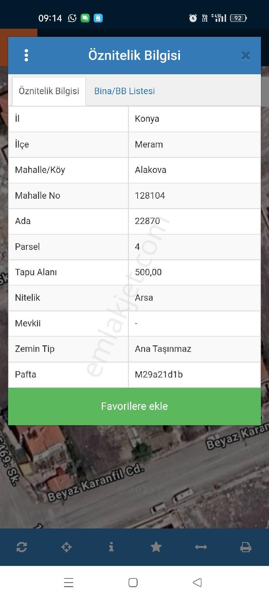 Konya Meram Alakovada Satılık 500 Metrekare Arsa