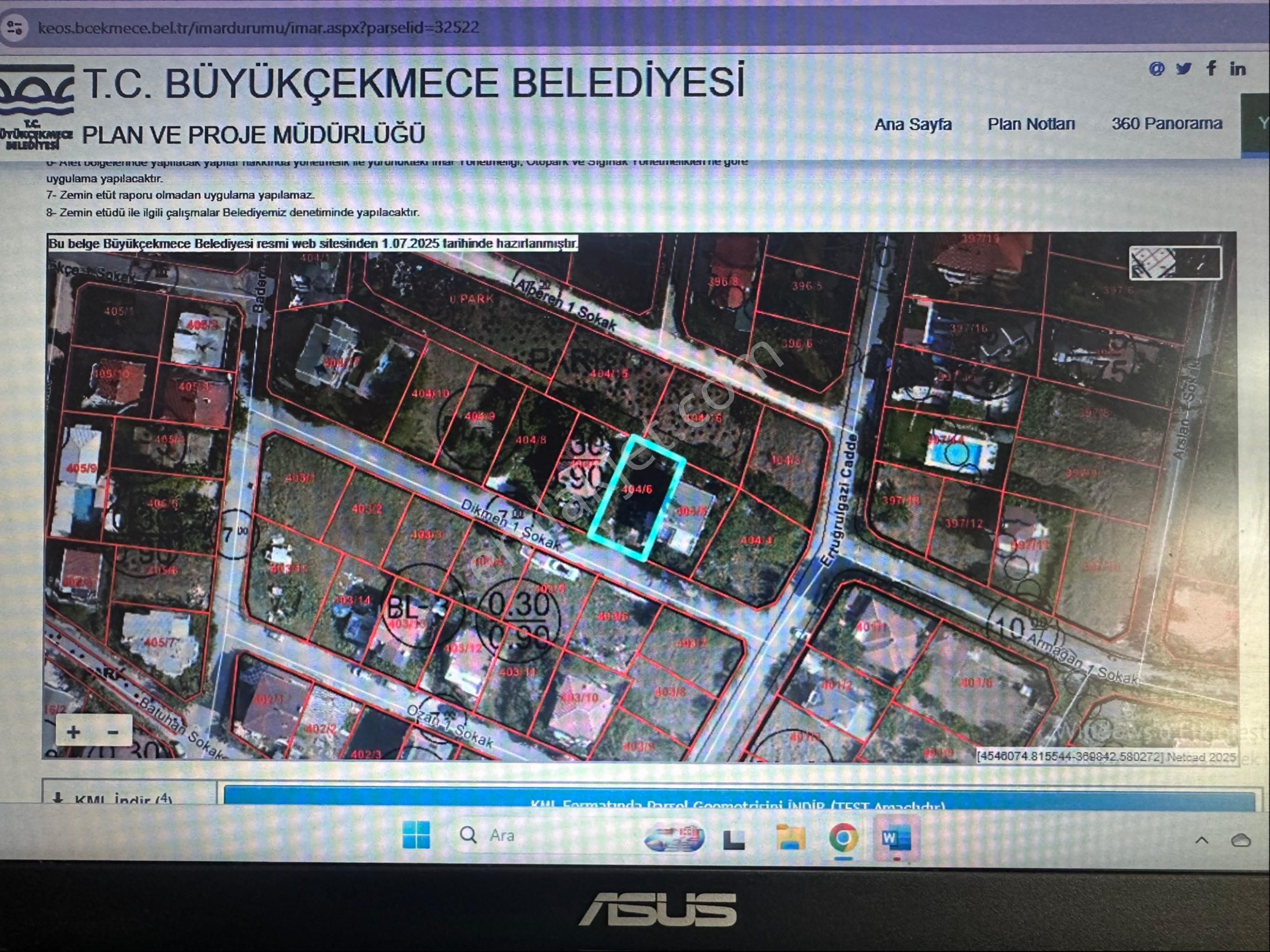 Büyükçekmece Kamiloba'da Satılık 280 M2 İmarlı Arsa