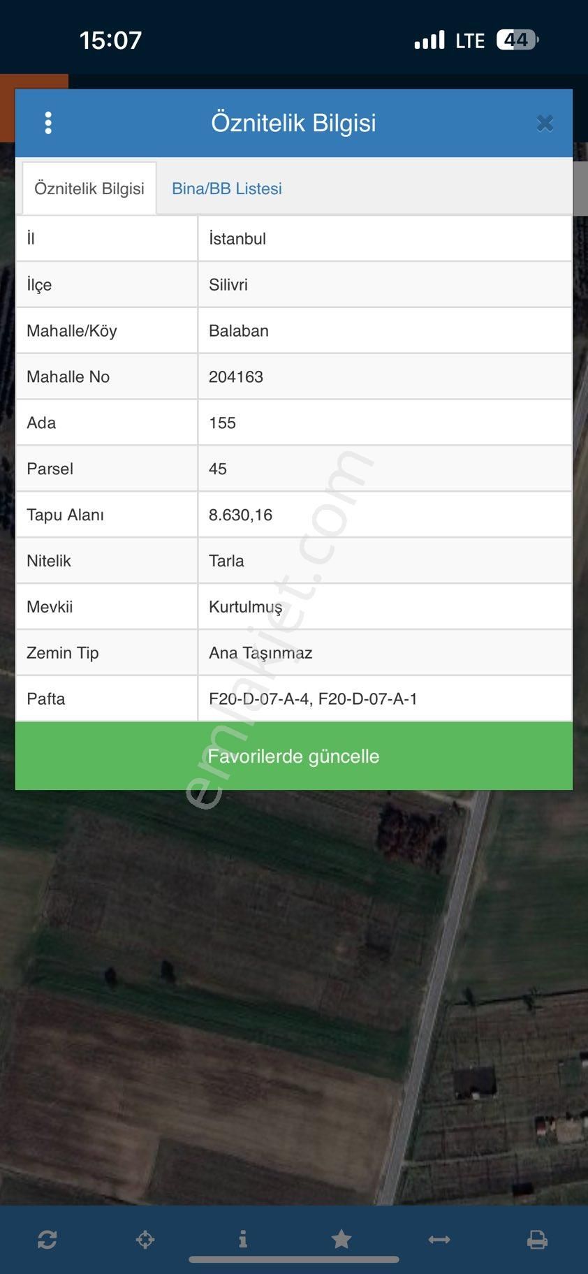 Silivri Balaban'da 313m2 İmarlı Arsa