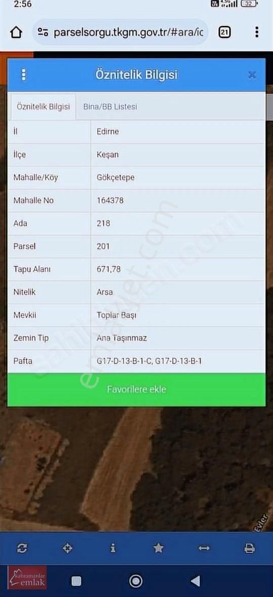 Keşan Saros Körfezi Gökçe Tepe Satılık Arsa