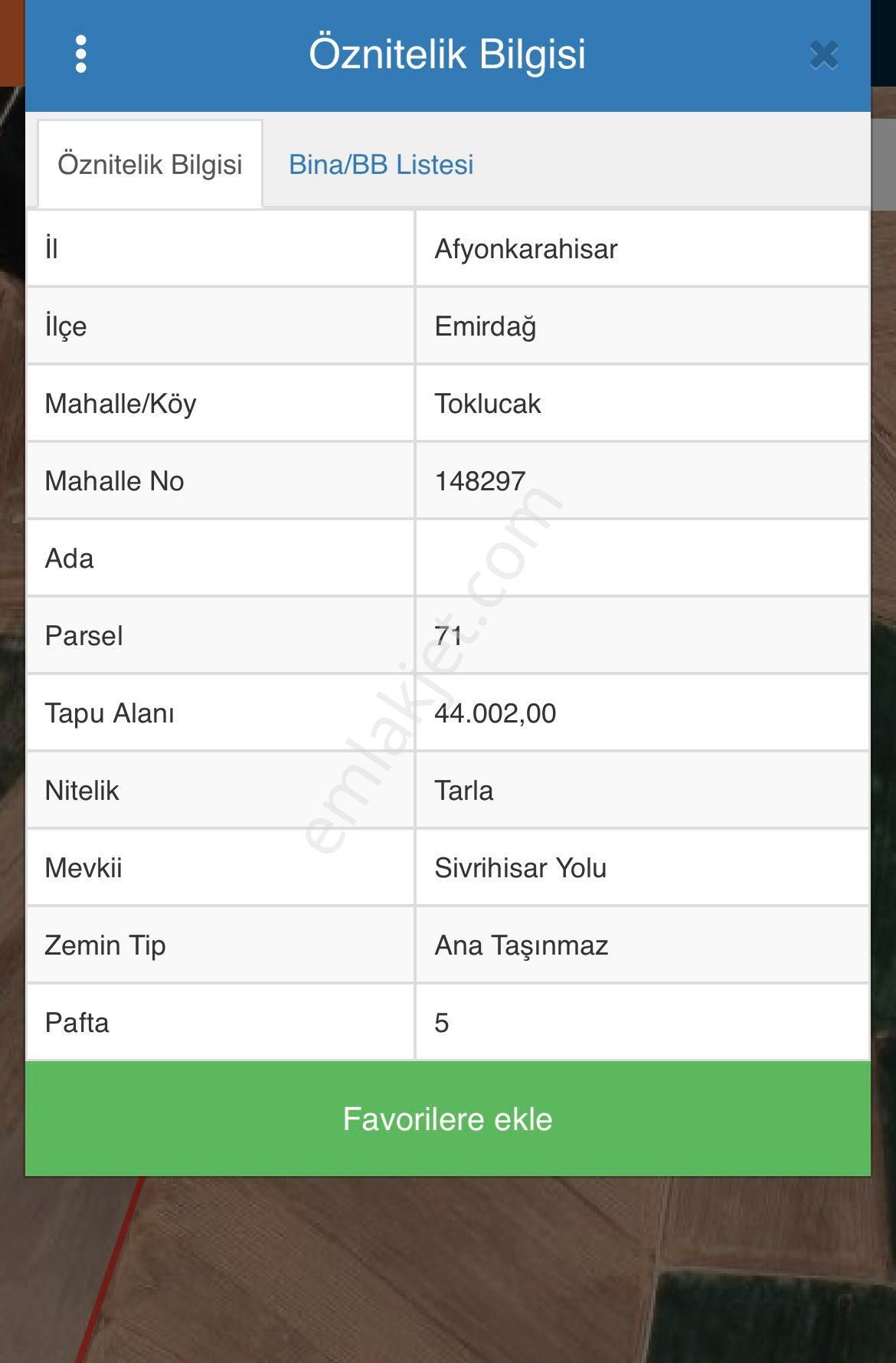 Toklucak Köyünde 44 Dekar Tarla