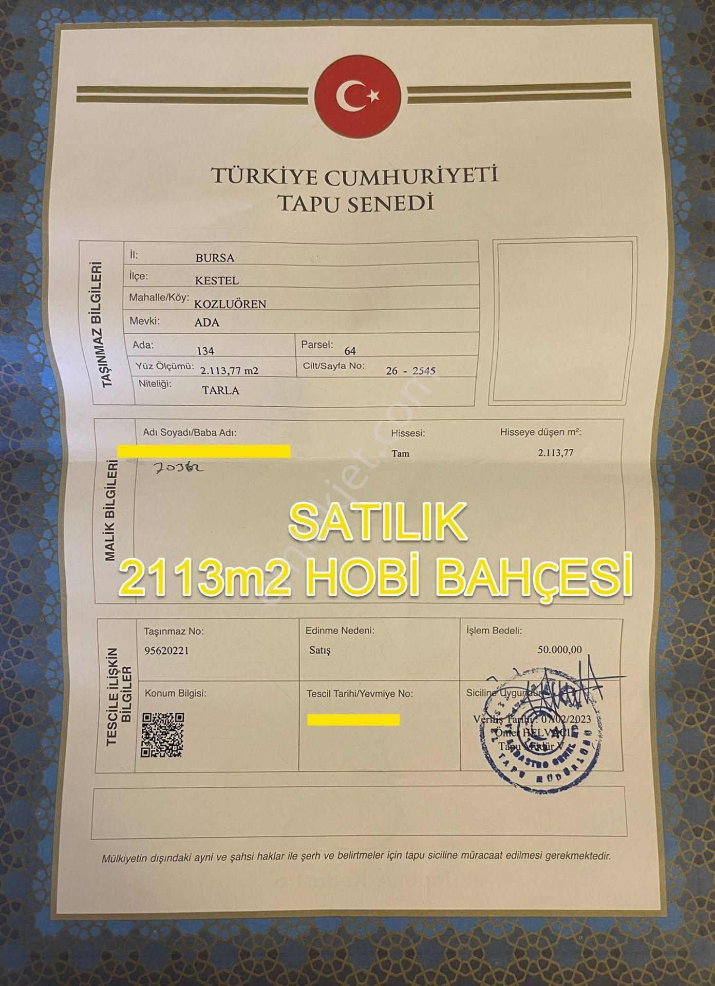 Bursa Kestel Kozluören,de Satılık Göletkenarı 2113m2 Hobibahçesi - Görsel 14