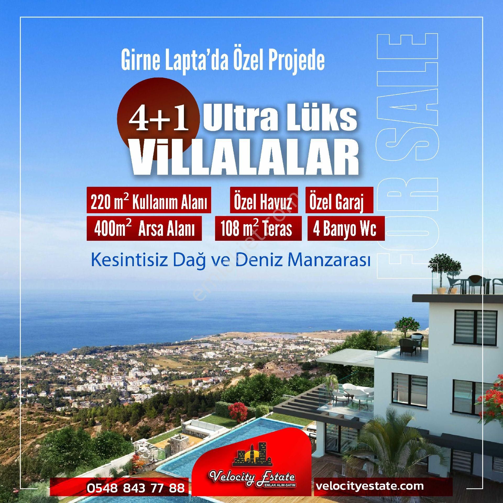 Girne / Lapta Bölgesinde – Satılık 4+1 Villa