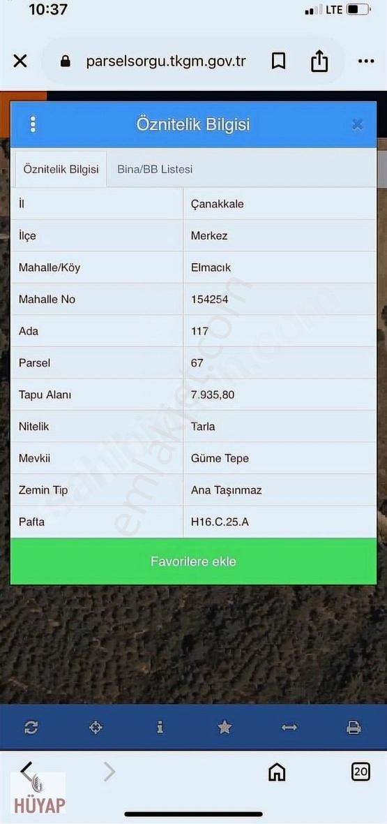 Çanakkale Merkez Elmacık'ta İmara Yakın Fırsat Arazi