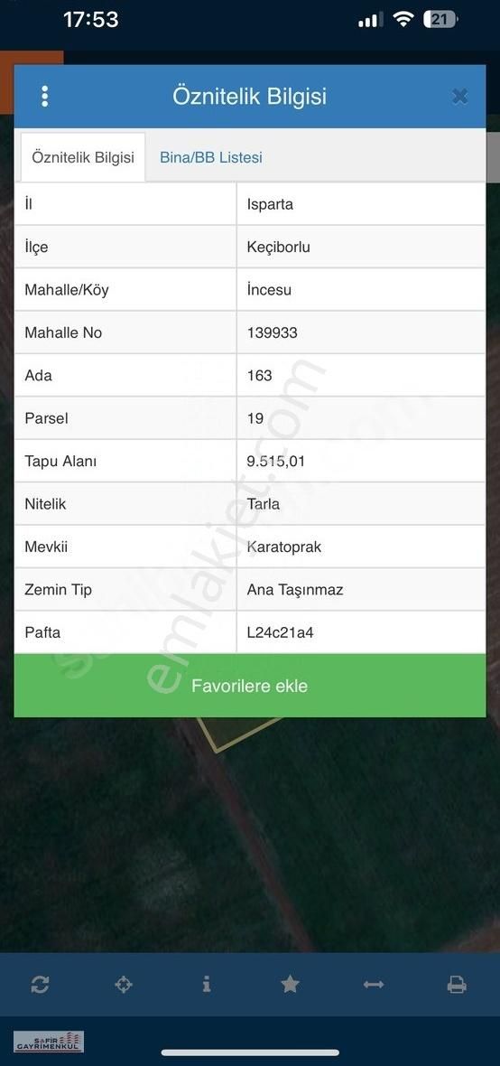 Isparta Keçiborlu İncesu Kasabasında Yatırımlık Arazi