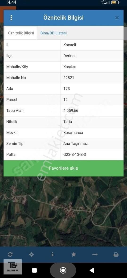 Tarcanlardan Derince Kaşıkçıda Fırsat Yatırımlık Tarla