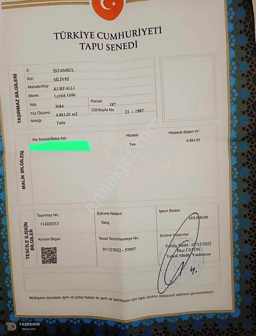 Silivri Kurfallı'da Satılık Müstakil Yatırımlık Arsa