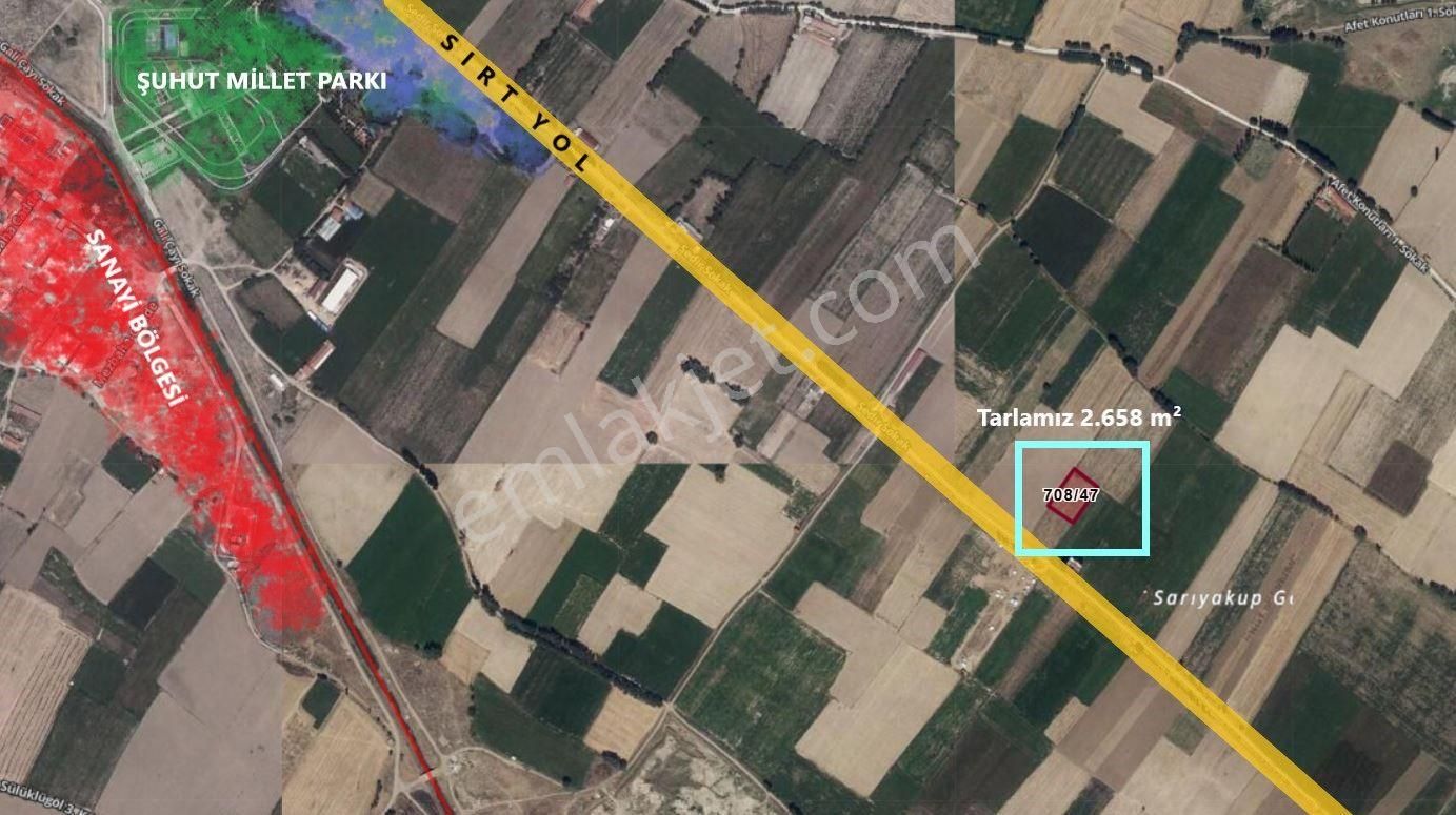 İlbey // Şuhut Merkez "sarıyakup" Mevkiinde 2658 M² Satılık Tarla