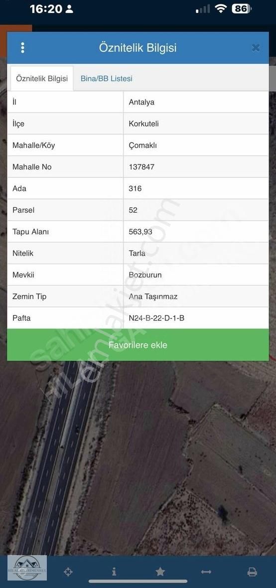Hilal Gayrimenkul'den Burdur-korkuteli Yoluüzeri Çomaklıda 564m2 - Görsel 2