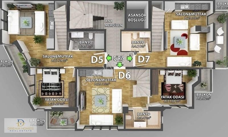 Fethiye Hıdırlık'ta Satılık Sıfır 3+1 Dubleks Daire