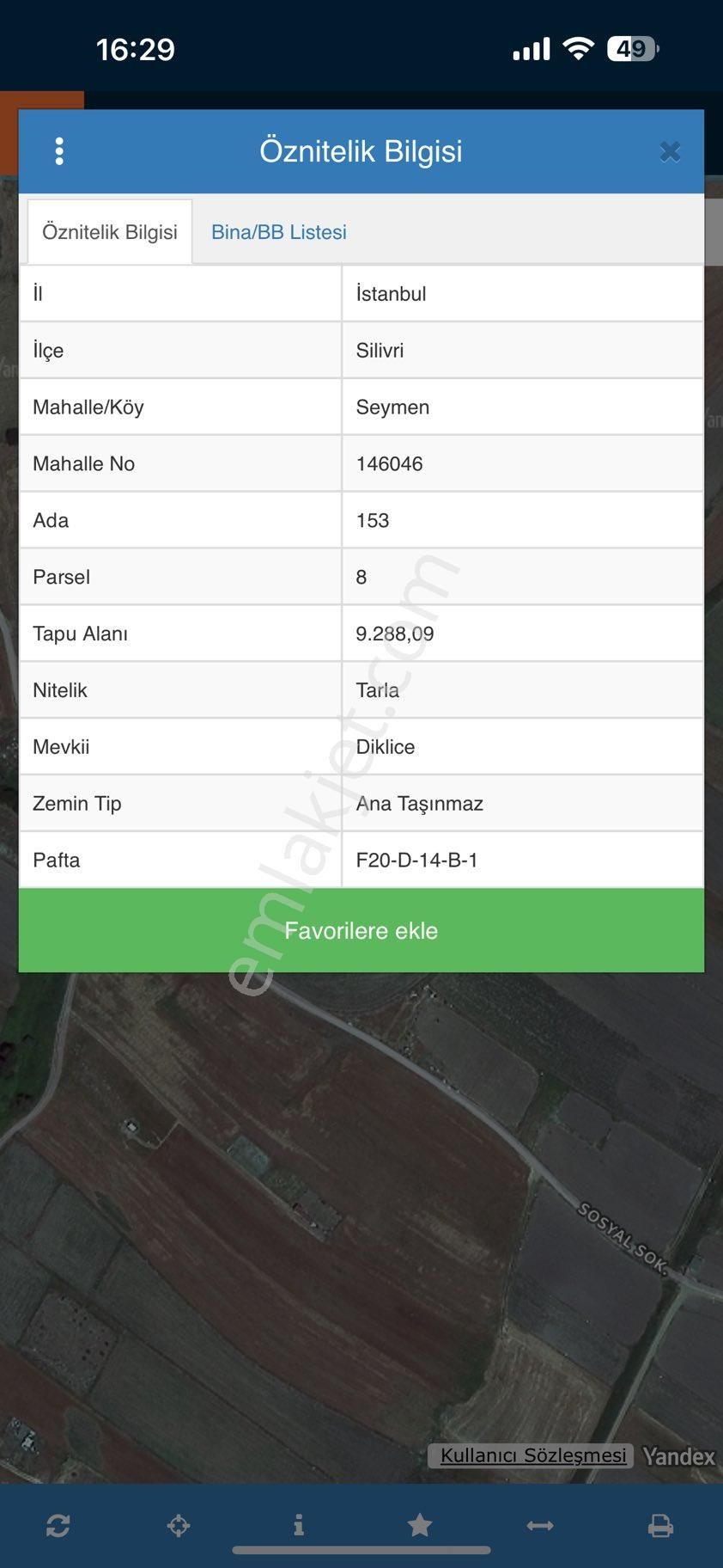 Silivri Seymen'de Satılık 260m2 Arsa