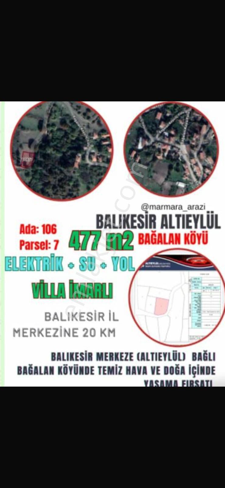 Balıkesir Altıeylül Bağalan Da Köy İçinde Villa İmarlı 478m2 Satılık Arsa - Görsel 3