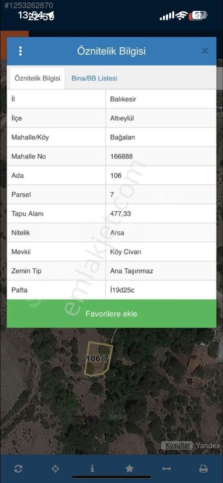 Balıkesir Altıeylül Bağalan Da Köy İçinde Villa İmarlı 478m2 Satılık Arsa